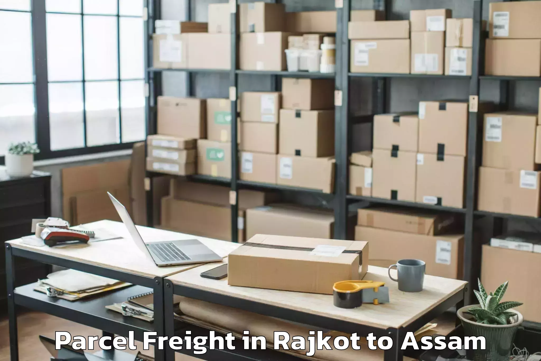 Hassle-Free Rajkot to Agomani Parcel Freight